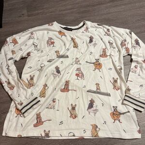 Dog Print Long Sleeve PJ Salvage Sleep Top
